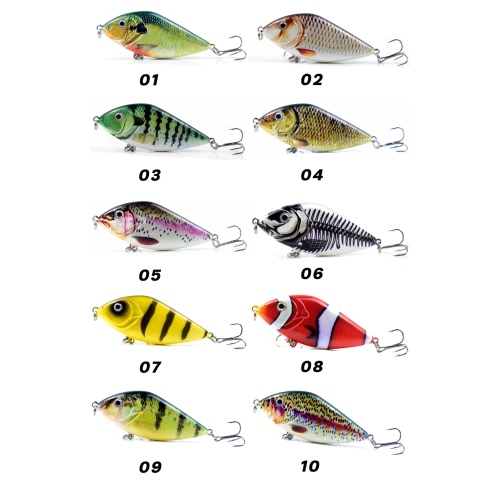 2.8in / 0.5oz Fishing Lure Bionic Hard Bait with Treble Hook Lifelike Artificial Sinking Crankbait Rattle Fishing Lures for Bass Pike Saltwater Freshwater VIB Lures