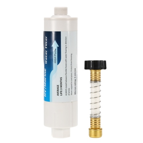 

RV/Marine Water Filter with Flexible Hose Protector Outdoor Drinking Washing Filter