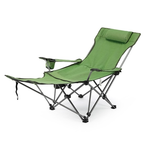 

2 in 1 Folding Camping Chair Portable Adjustable Reclining Lounge Chair with Removable Footrest for Camping Fishing Beach Picnics