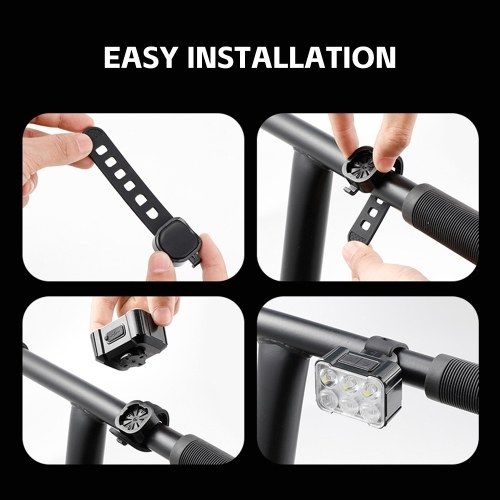 Rechargeable Bike Lights Set Front and Rear Waterproof Bike Lights for Night Riding 