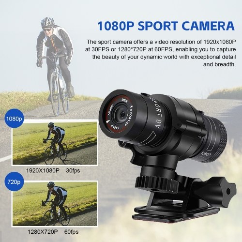 Bike Helmet Camera 1080P 120° Wide Angle Bicycle Sports Camera Waterproof Mini Action Camera Car Video Recorder Outdoor DV Video Camera 