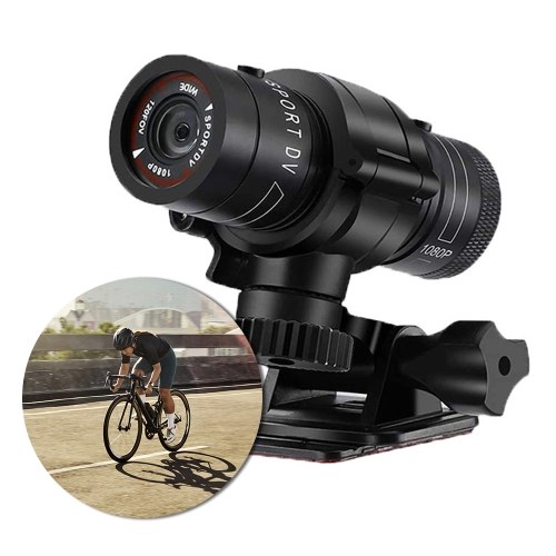 Bike Helmet Camera 1080P 120° Wide Angle Bicycle Sports Camera Waterproof Mini Action Camera Car Video Recorder Outdoor DV Video Camera 