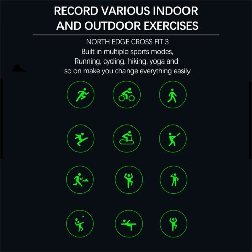 NORTH EDGE Cross Fit 3 GPS Men`s Sports Watch Four Global Satellite 1.43`` High Clear AMOLED Display 50M Waterproof Health Tracker and Sports Modes Outdoor Smartwatch 