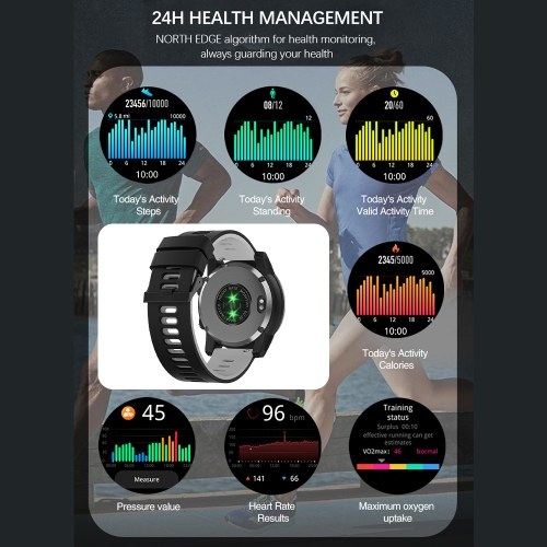 NORTH EDGE Cross Fit 3 GPS Men`s Sports Watch Four Global Satellite 1.43`` High Clear AMOLED Display 50M Waterproof Health Tracker and Sports Modes Outdoor Smartwatch 