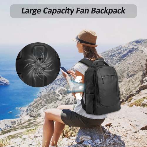 Lixada Backpack with USB-Powered Cooling Fan Large-Capacity Laptop Backpack Compatible with 16-inch Laptop or Clothes 