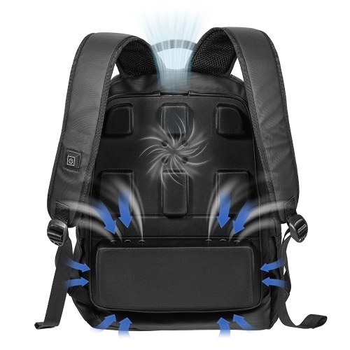 Lixada Backpack with USB-Powered Cooling Fan Large-Capacity Laptop Backpack Compatible with 16-inch Laptop or Clothes 