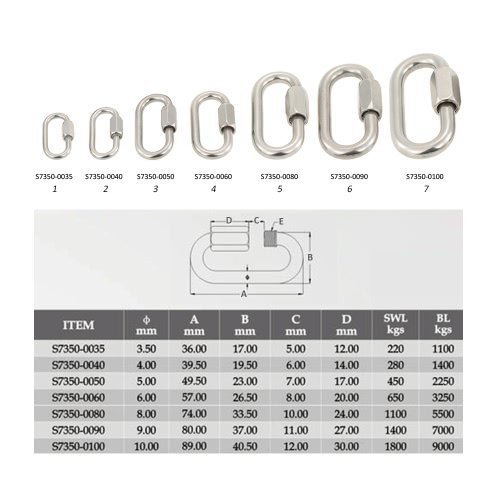 

Stainless Steel Oval Style Carabiner Quick Link Locking Carabiner Hanging Hook Buckle for Outdoor Camping Hiking