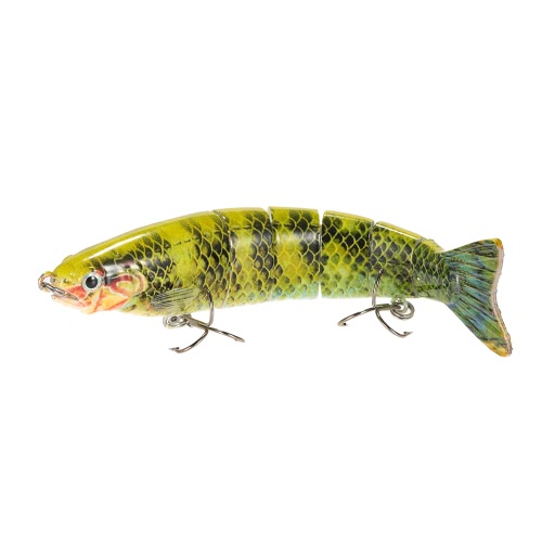 Lixada 13cm / 19g realista 6 secciones unidas trucha swimbait atraer a la pesca cebo duro gancho de pescados de Equipos de pesca