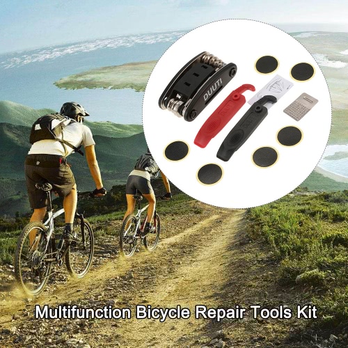 

Multifunction Bicycle Repair Tools Kit MTB Mountain Bike Repair Tool Hex Wrench Cycling Screwdriver Tool Patches Rasp Tire Levers