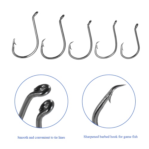 

76PCS Fishing Hooks Assorted Fishing Hook Barbed Hook Mixed Size Hooks Fishing Accessories with Box