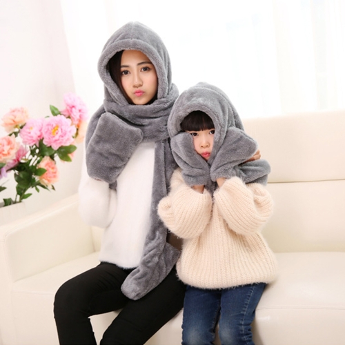 

Родительский стиль Осенняя и зимняя коллекция Cute Extra Thick and Long Comfortable Warm Female Neck Scarf Hat Gloves Three Pieces