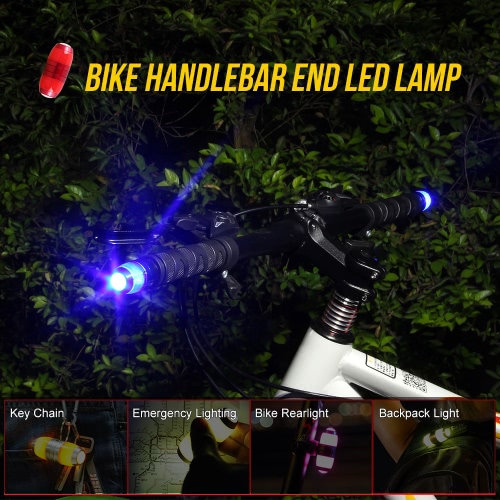 

A Pair of Bike Bicycle Handlebar Handle Bar End Plug LED Lamp Safety Safe Bike Flashing Light Cycling Warning Flashlight