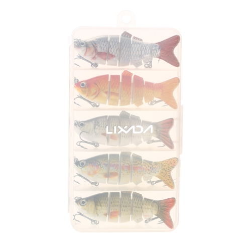 

Lixada 5PCS 10cm / 20g Lifelike 6 соединенных секций Swimbait Fishing Lure Hard Bait Fish Hook Fishing Sackle