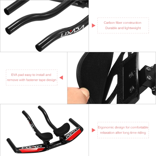 Lixada Bike Rest Handlebar Cycling Aero Bar Bicycle Relaxation Handle Bar Triathlon MTB Road Bike Arm Rest Bar Bike Aerobar