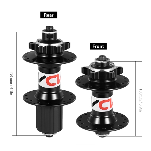 Lixada Bike Disc Brake MTB Casette Bearing Hub 32H Front Rear Hub Set with Quick Realse Lever Skewers Axle