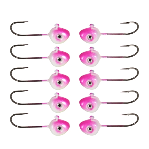 Lixada 10 PCS Fishing Hooks Jig Head Lure Simulation Bait Fishhook Barbed Single Hook Fishing Tool Tackle 0.5g / 1g / 2g / 3g / 4g / 5g