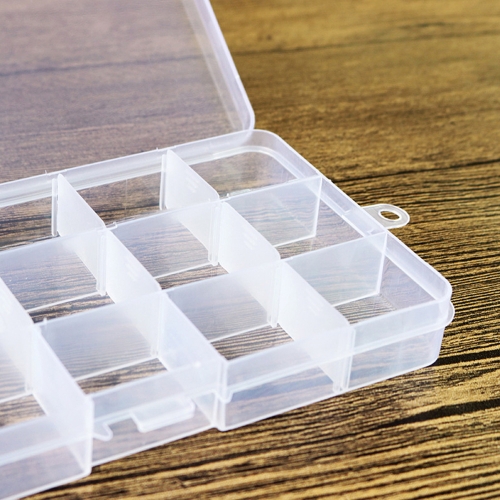 

Transparent Plastic 15 Grids Box Storage Organizer for Display Collection with Adjustable Dividers Clear for Jewelry Needle and Th
