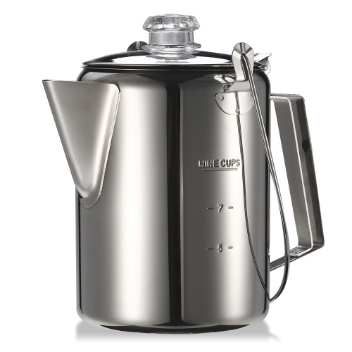 Outdoor 9 Cup Stainless Steel Percolator Coffee Pot