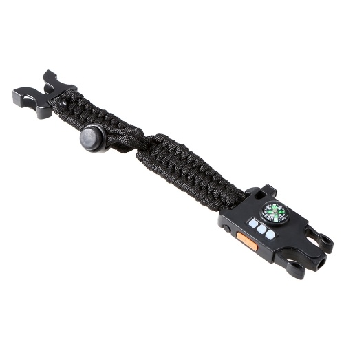 

Outdoor Bracelet Survival Bracelet Paracord Compass Flashlight Laser Whistle Retroreflector Pin 8-IN-1 Survival Tool Kit for Hiking Camping Exploration