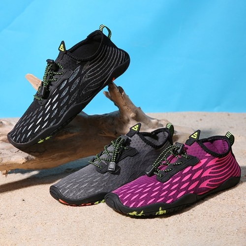 

Outdoor Sports Lovers Beach Shoes Women Men Lace Up Water Shoes Breathable Non-slip Quick-Dry Barefoot Flexible Swimming Wading Shoes