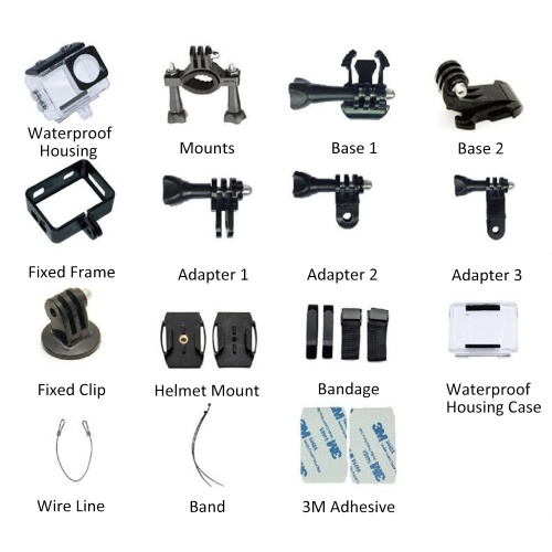 

Sports Action Outdoor Camera Waterproof Dual Screen Sport Camera Wide Angle WiFi 4K HD 720P DVR Cam USB with Remote Control Touch-Screen