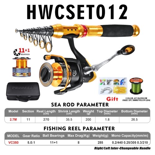 

Fishing Rod and Reel Combo Telescopic Fishing Rod Pole