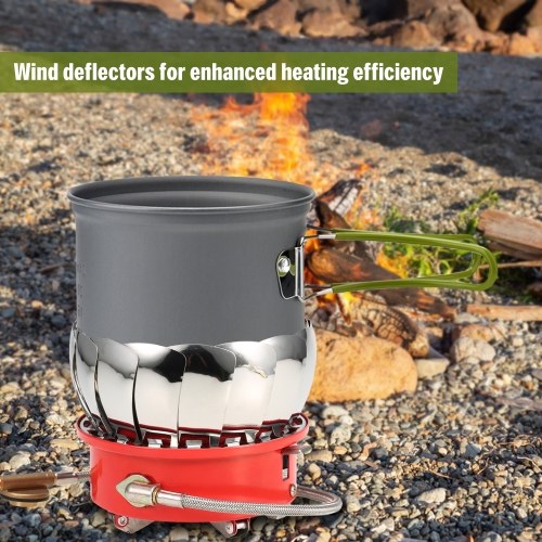 Lixada Windproof Piezo Ignition Gas Stove