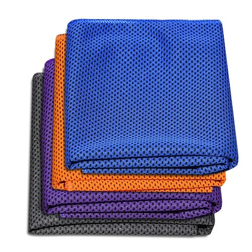 

4 Pack Cooling Towel Set Breathable Sweat Absorbent Ice Cold Cooling Towel for Yoga Fitness Camping Travel Leisure