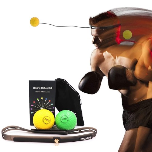

Boxing Reflex Balls with Silicone Fitness Headband Punching Training Balls Set