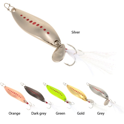 

YAPADA 5g-20g Zinc Alloy Spoon Fishing Lure Hard Bait Noise Sequin Paillette with Feather