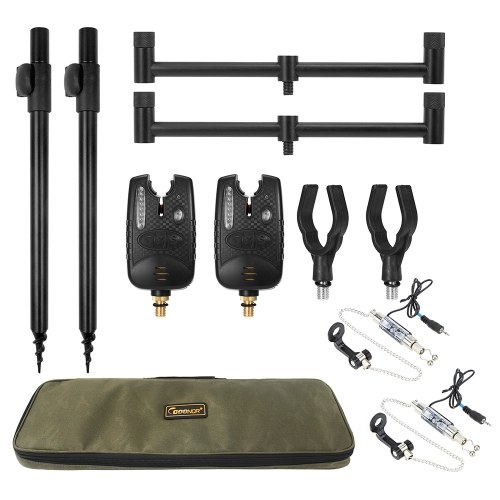 

9pcs Fishing Rod Rest Fishing Pole Holder Bite Alarm Bar Set with Storage Bag