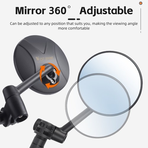 Bicycle Handlebar Plug Rearview Mirror Adjustable Bicycle Handlebar AntiGlare Mirror Foldable Bike Rearview Mirror Cycling Accessory 
