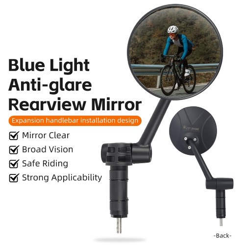 Bicycle Handlebar Plug Rearview Mirror Adjustable Bicycle Handlebar AntiGlare Mirror Foldable Bike Rearview Mirror Cycling Accessory 
