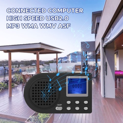 Simulated Chirping Bird Outdoor Bird Chirping Amplifier with Wireless Remote 110 Animal Sounds MP3 Speaker 