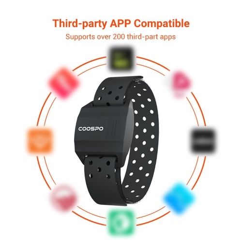 coospo HW706 Heart Rate Monitor Armband Rechargeable HRM Sensor with HR Zones BT/ANT+ for Fitness Training/Running/Yoga Waterproof Riding Trainer 