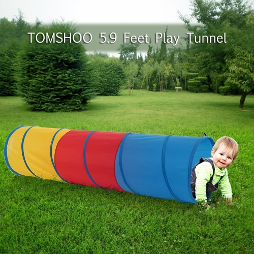 TOMSHOO 5.9 Feet Tunnel Portable Children Kids Play Tent Outdoor Garden Folding Pop Up Baby Outdoor Toy Tent