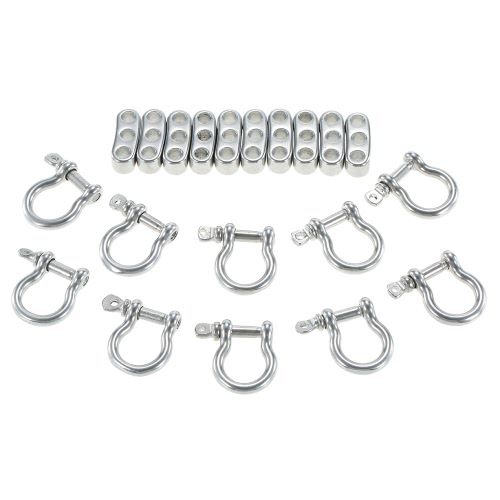 

10PCS O Shape Adjustable Adjuster Anchor Shackle Outdoor Rope Paracord Bracelet Buckle Stainless Steel