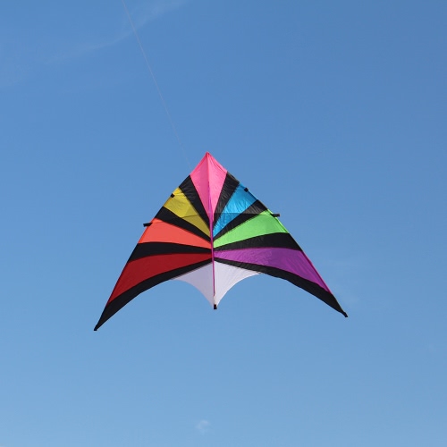 

280*145cm Big Nylon Sail Kites Single Line Kite Flyer Kite Triangle Multicolor Big Delta-shape Kite Flyer For Fun