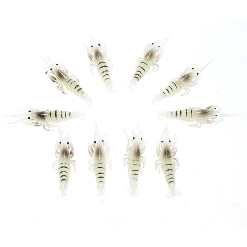 

Lixada 10PCS Soft Simulation Noctilucent Prawn Shrimp Fishing Lure Hook Bait