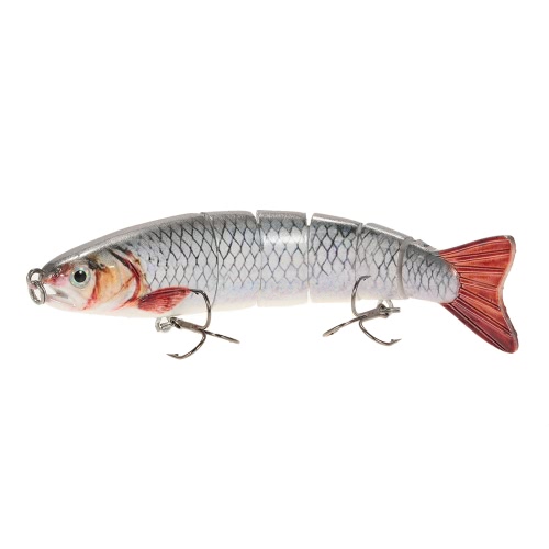 Lixada 13cm/19g Lifelike 6 Jointed Sections Trout Swimbait Fishing Lure Hard Bait Fish Hook Fishing Tackle