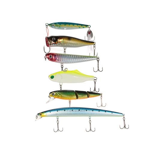 

Lixada 8pcs Assorted Fishing Hard Lures Lifelike Segmented Lure Pencil Minnow Popper Lead Bait Saltwater Fishing Bait Kit with Case