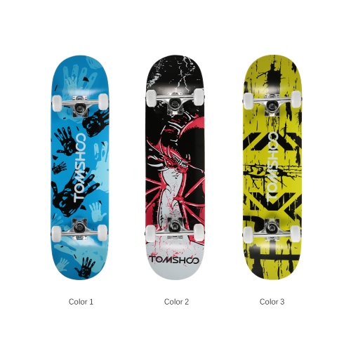 TOMSHOO 31" Pro Complete Skateboard Maple Wood Longboard Skate Board