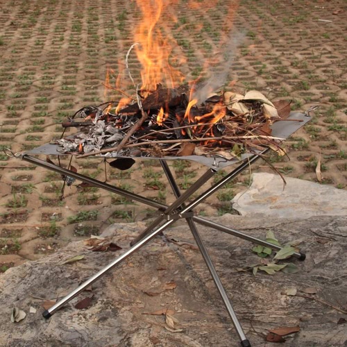 

Lixada Solid Fuel Lightweight Folding Stoves Outdoor BBQ Portable Wood Stove with Mesh Stainless Steel Backpack Camping Stove