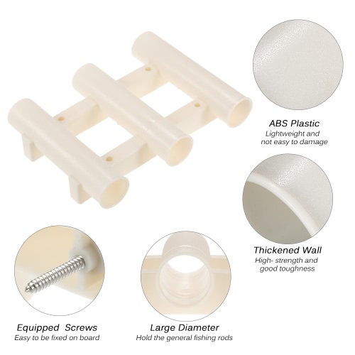 

Boat Fishing Rod Holder Plastic Side-Mount Rod Bracket Triple Holder Tube Fishing Gear Accessories