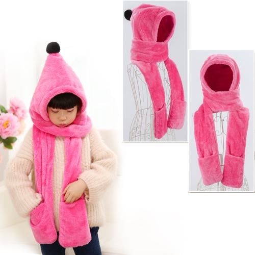 Coleção de Outono e Inverno de Estilo Parentalo Bonito Extra Espessura e Longo Confortável Luvas de chapéu de cachecol feminino quente Três peças em um