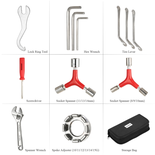 

12PCS Multi-Function Bicycle Maintenance Tools Bike Repair Tool Kit
