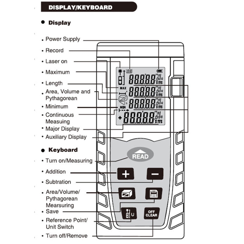 

60m Red Hand-held Laser Rangefinder