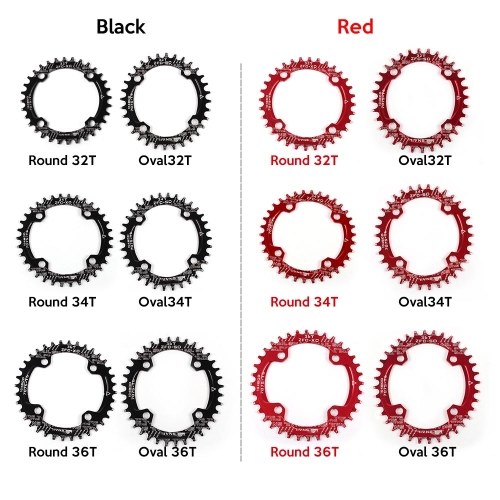 

Bike Narrow Wide Chainring Crankset Oval Round Single Chainwheel MTB Mountain Bike BCD 104MM Chainrings 32T / 34T / 36T