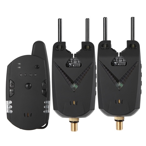 Lixada Fishing Bite Alarms Set Fishing Receiver Wireless Digital Fishing Alarm Sound Alert Kit Led Alarm Indicator with Portable Case