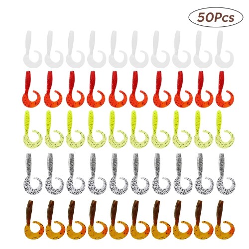 

50Pcs 1.8g / 6cm Красочные рефлективные мягкие приманки для рыбалки
